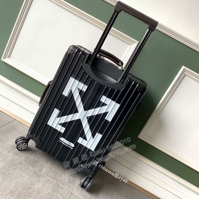 Rimowa拉杆箱 90021 off-white聯名 減速帶＋箭頭圖案 日默瓦拉箱 行李箱xzx1023